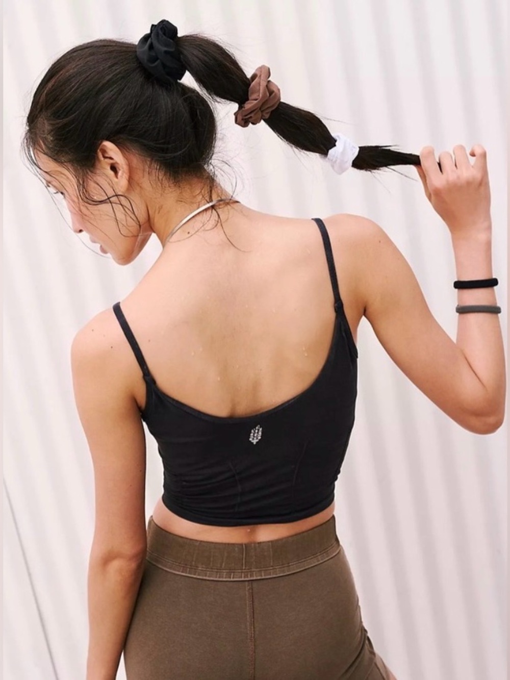 Free People Movement Good Karma Black Athletic Tank Top